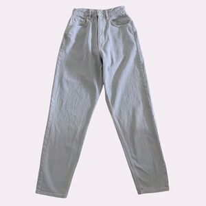 ASOS Hi Waisted Tapered Leg Jeans Light Gray